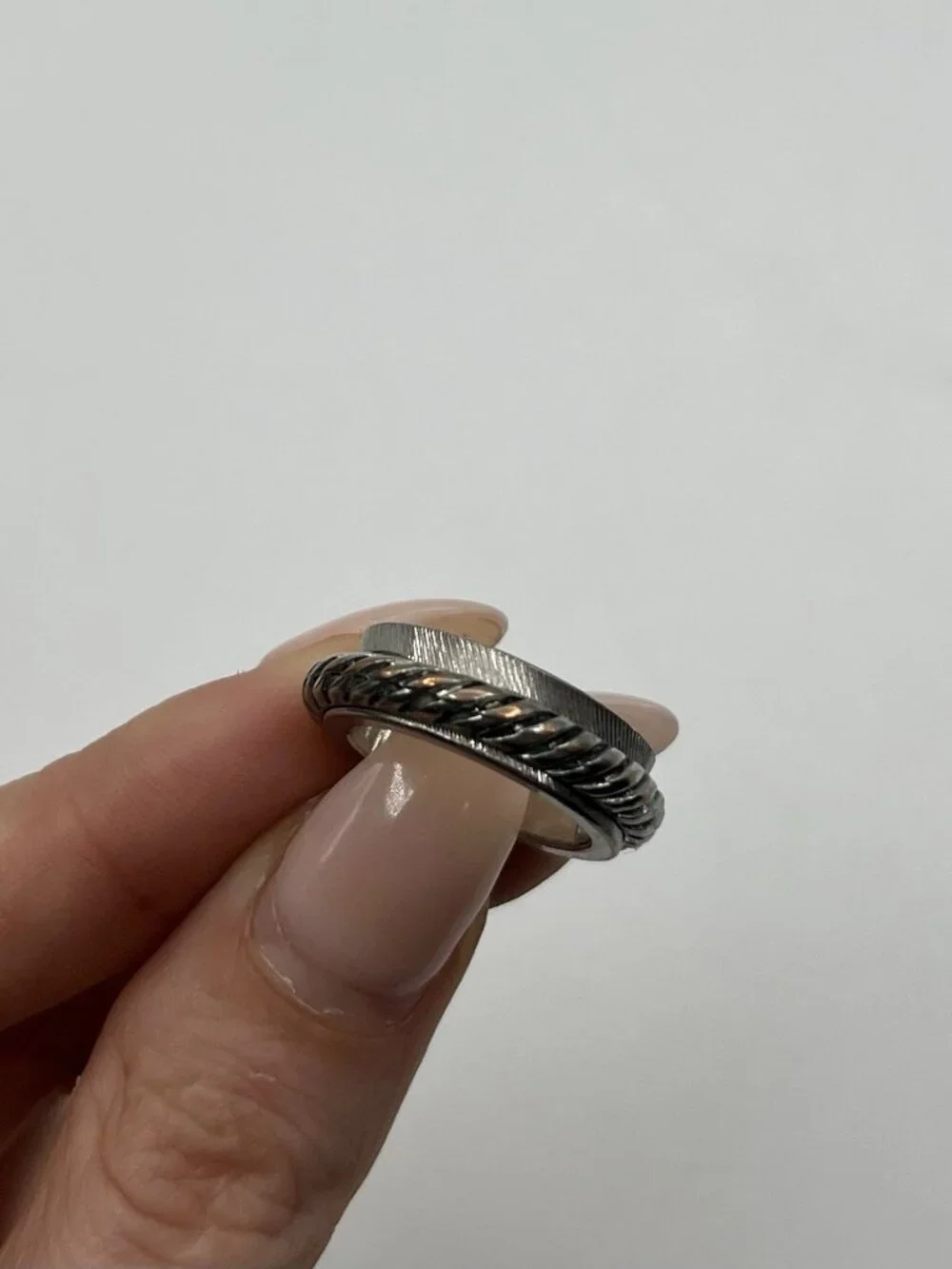 Vintage 18K HGE Spinner Ring Rope Band Meditation Ring Gold Electroplate